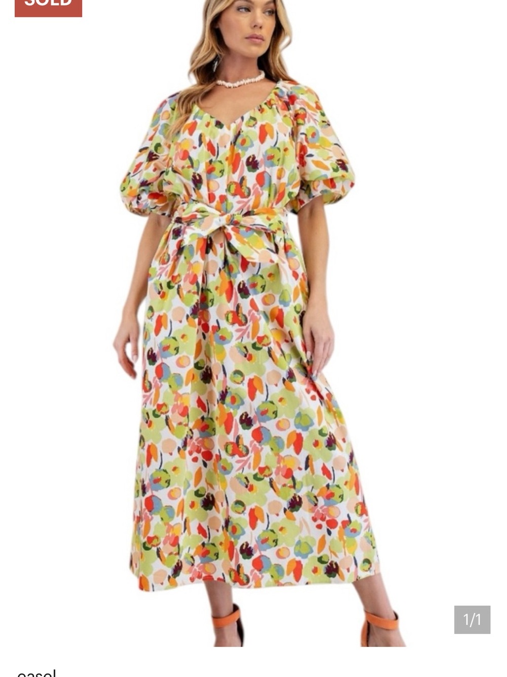 P124:  EASEL NWT DRESS CORAL SAGE (H28)